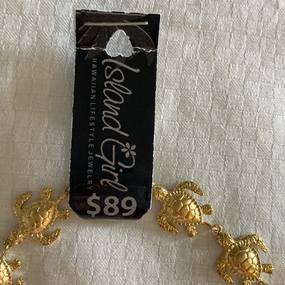 Island girl made in Hawaii 14k gold on SS Honu Turtle bracelet. - Picture 5 of 5